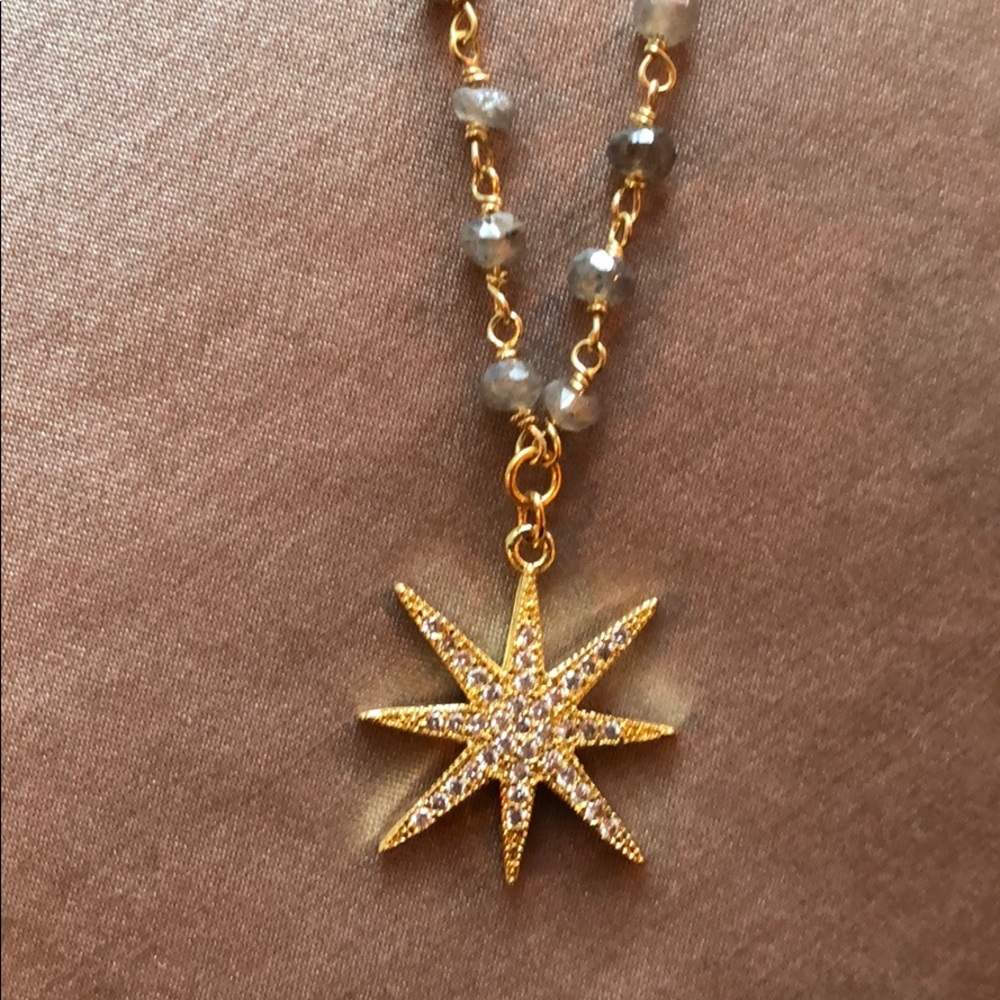 Rachel Reinhardt Labradorite & Crystal Necklace